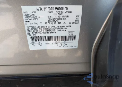 2020 Ford Edge Sel from USA, damaged, VIN 2FMPK3J99LBB27660